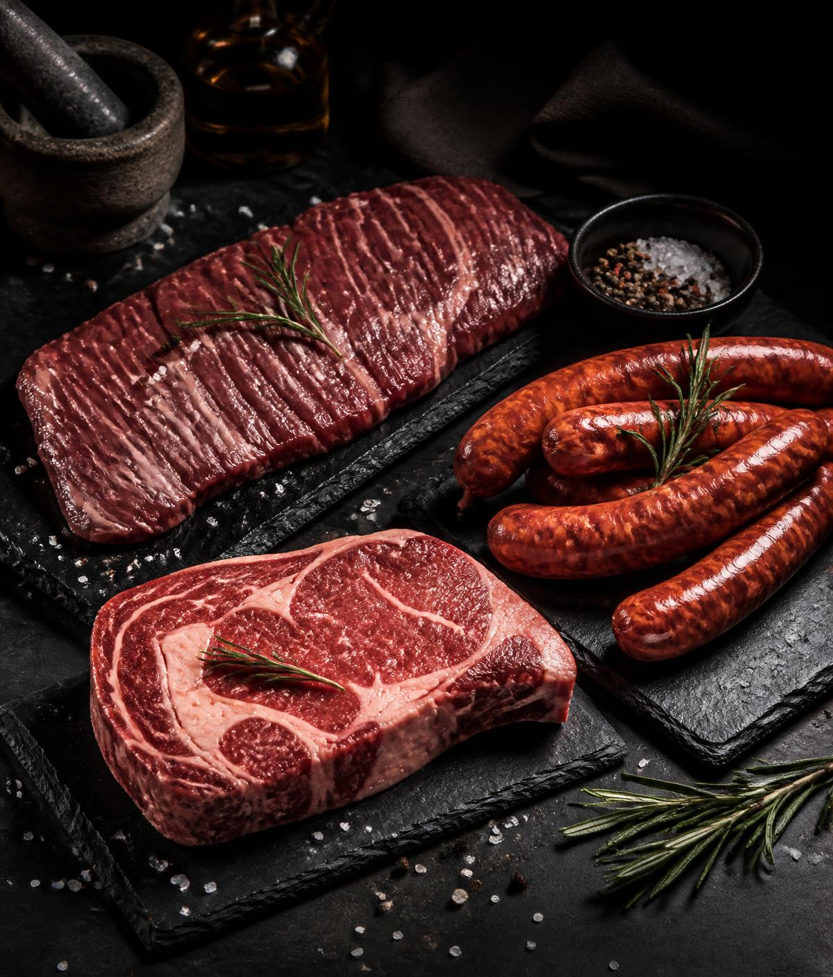 Cortes de res, chorizo y arrachera de Carnicería Ranchito